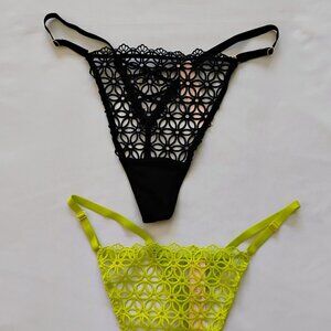 Victoria's Secret Embroidery Thong Size XL New With Tags (SET OF 2)